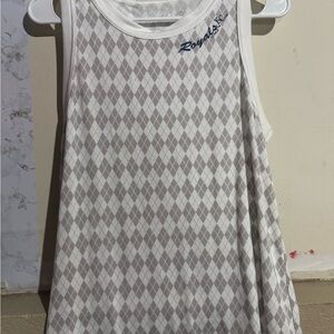 Women's Argyle Tank Top - White and Gray